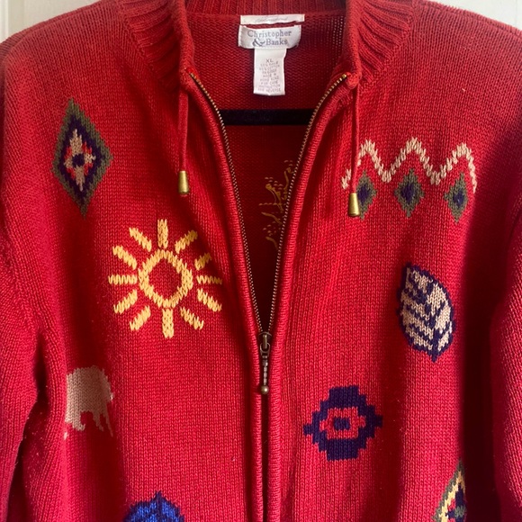 Hand Embroidered Zip Up Cardigan - Picture 5 of 6